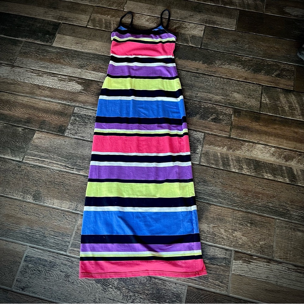 Rue 21 bright stripes stretchy beach maxi Dress M